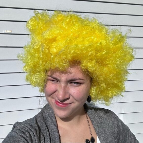 Cesar Masquerade | Bright Yellow Halloween Clown Wig - Picture 2 of 11